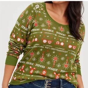 Torrid Green and Red Holiday Sweater
